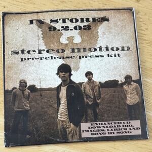 STEREO MOTION by Stereo Motion 2003 Flicker Records ADVANCE PROMO Press Kit RARE